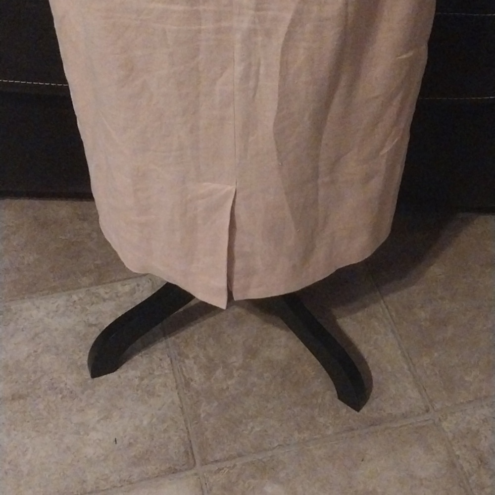 Blassport Pink Linen Long Pencil Skirt with Back Split Size 8P - Picture 6 of 8